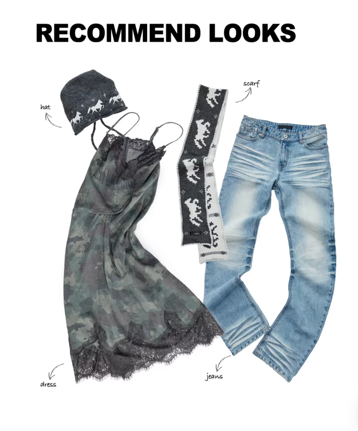 LACE TRIM CAMO SLIP DRESS – 2colors
