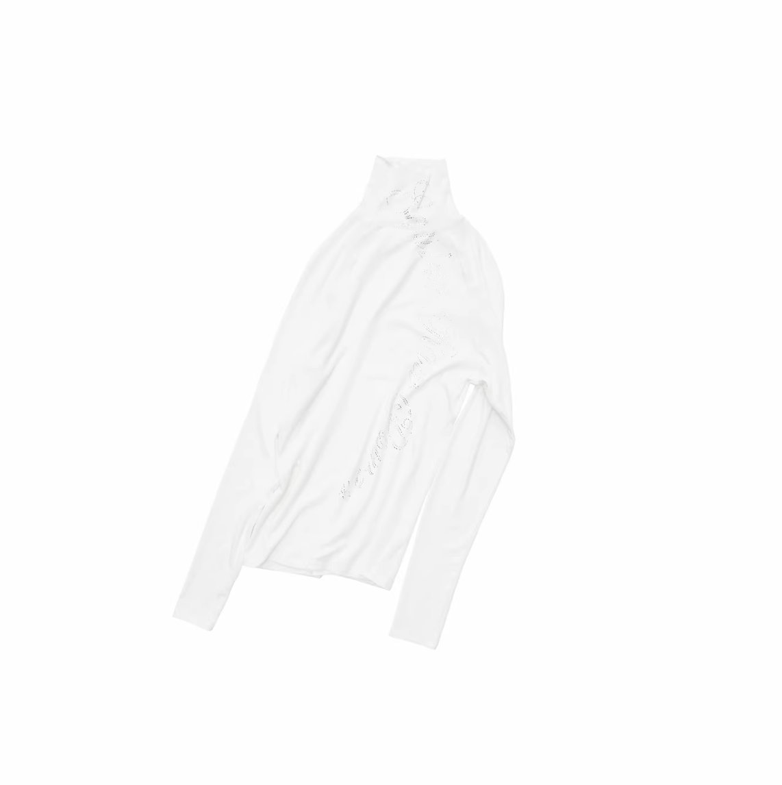 CRYSTAL LETTERING HIGH-NECK TOP – 4colors