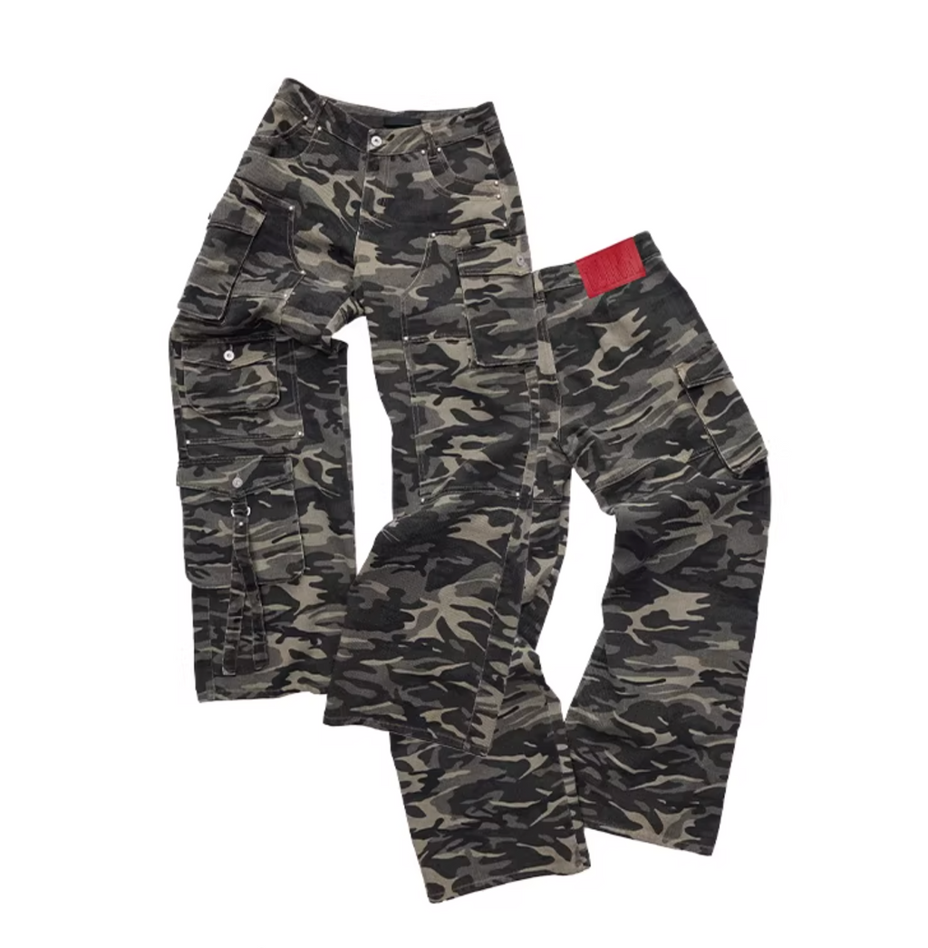 UTILITY CAMO MULTI-POCKET JEANS – 2colors