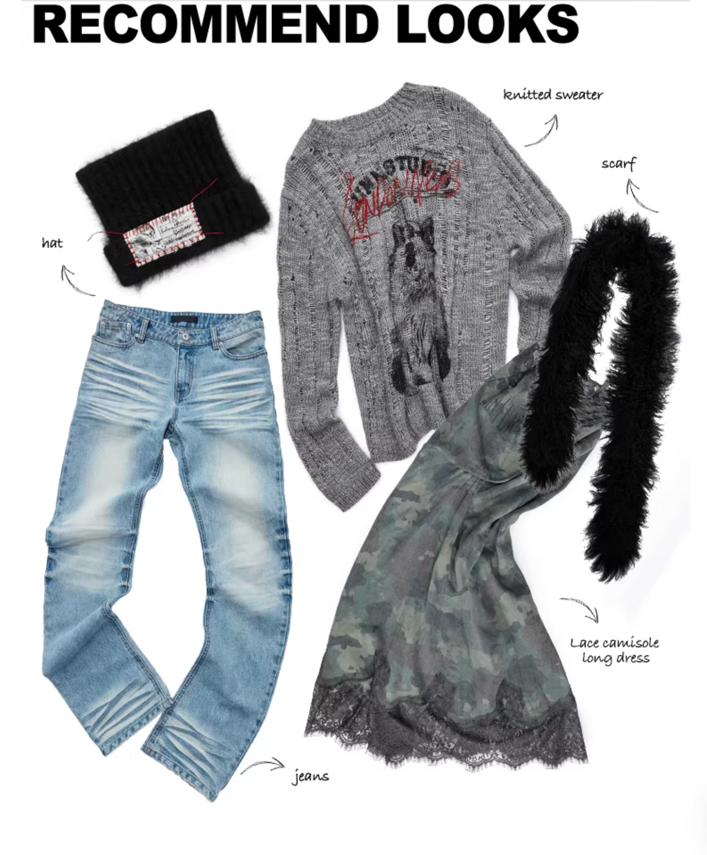 VINTAGE WOLF DESTROYED SWEATER - 3colors