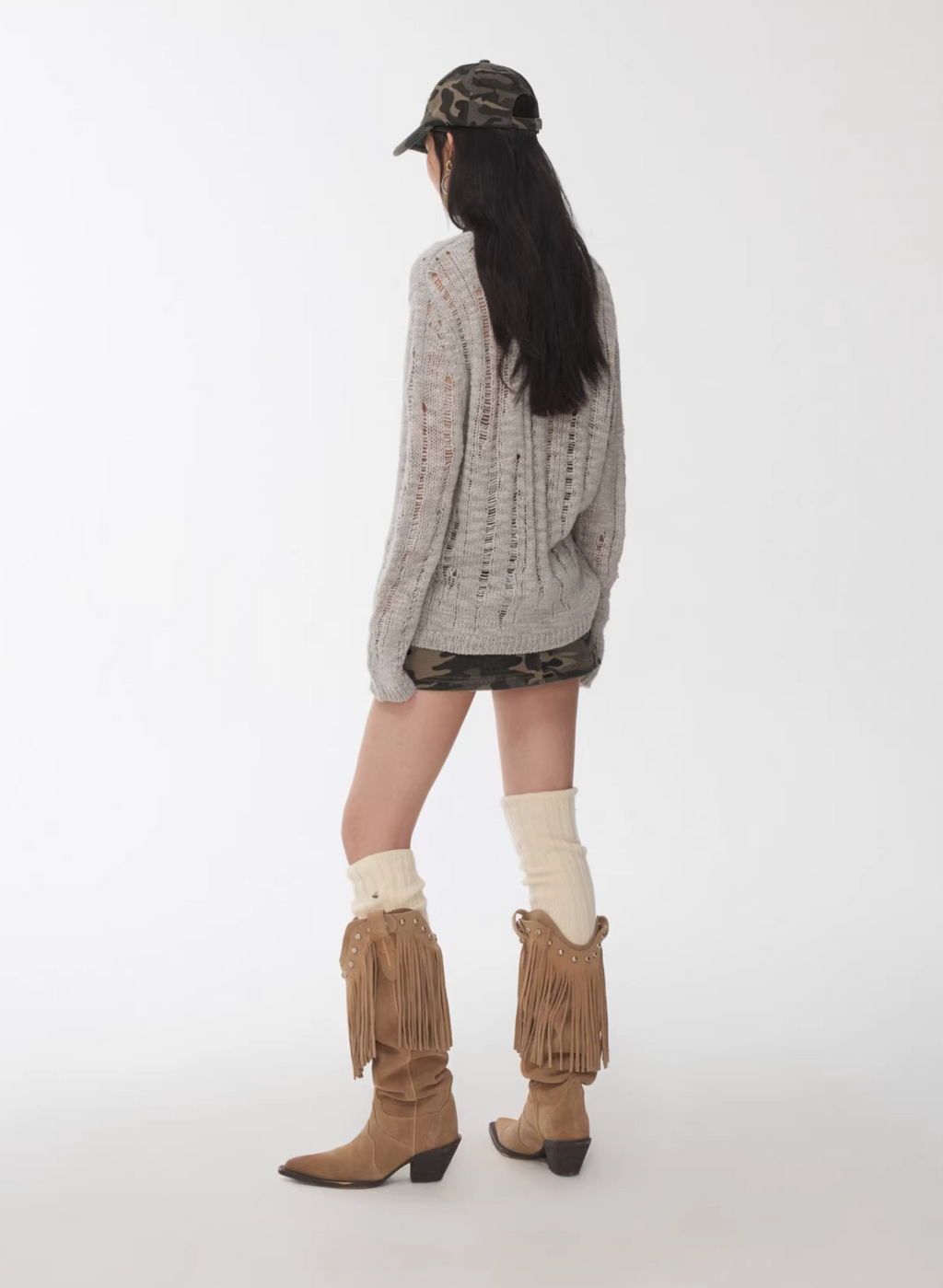 VINTAGE WOLF DESTROYED SWEATER - 3colors