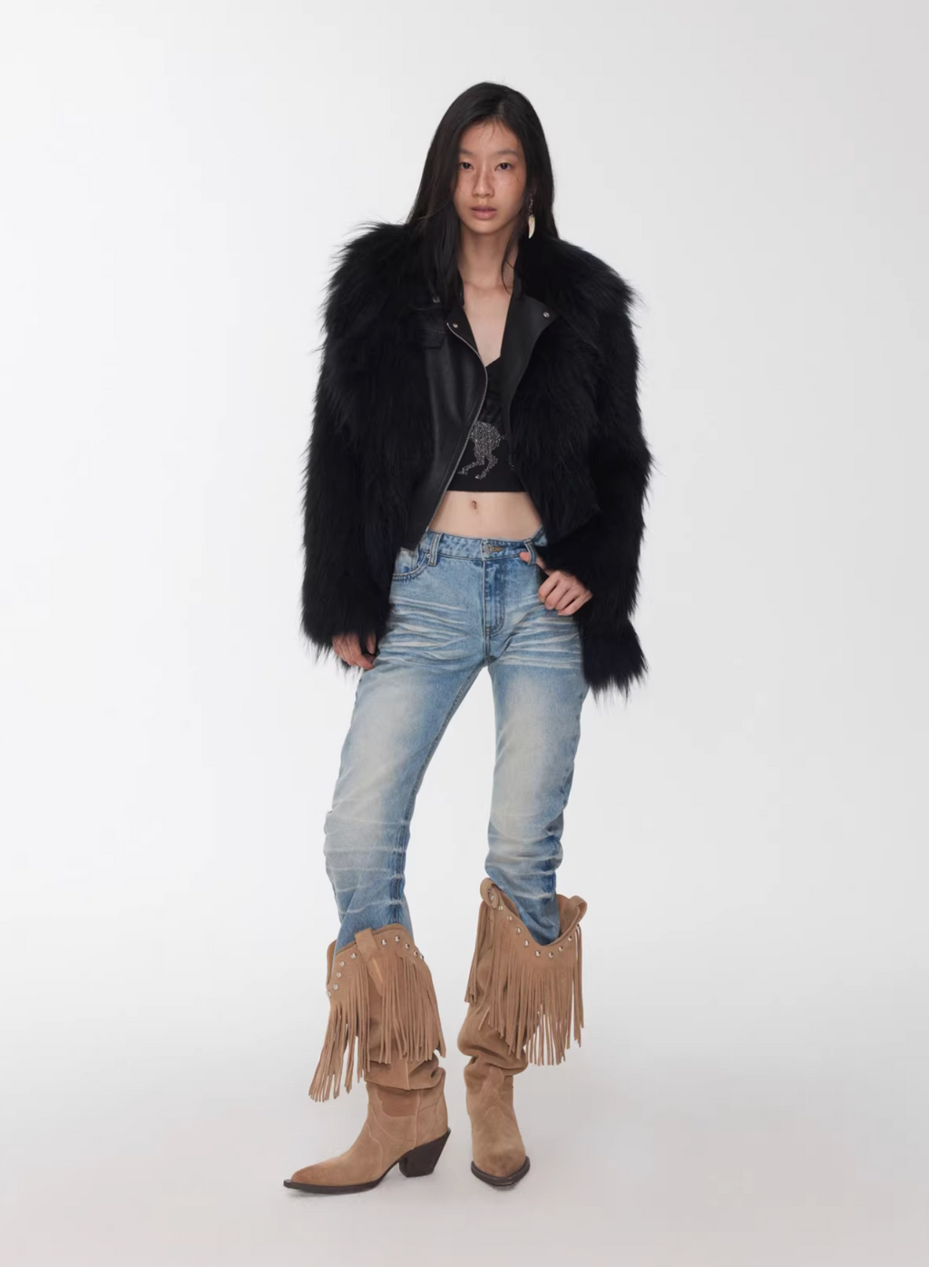 FADED WHISKER DENIM JEANS