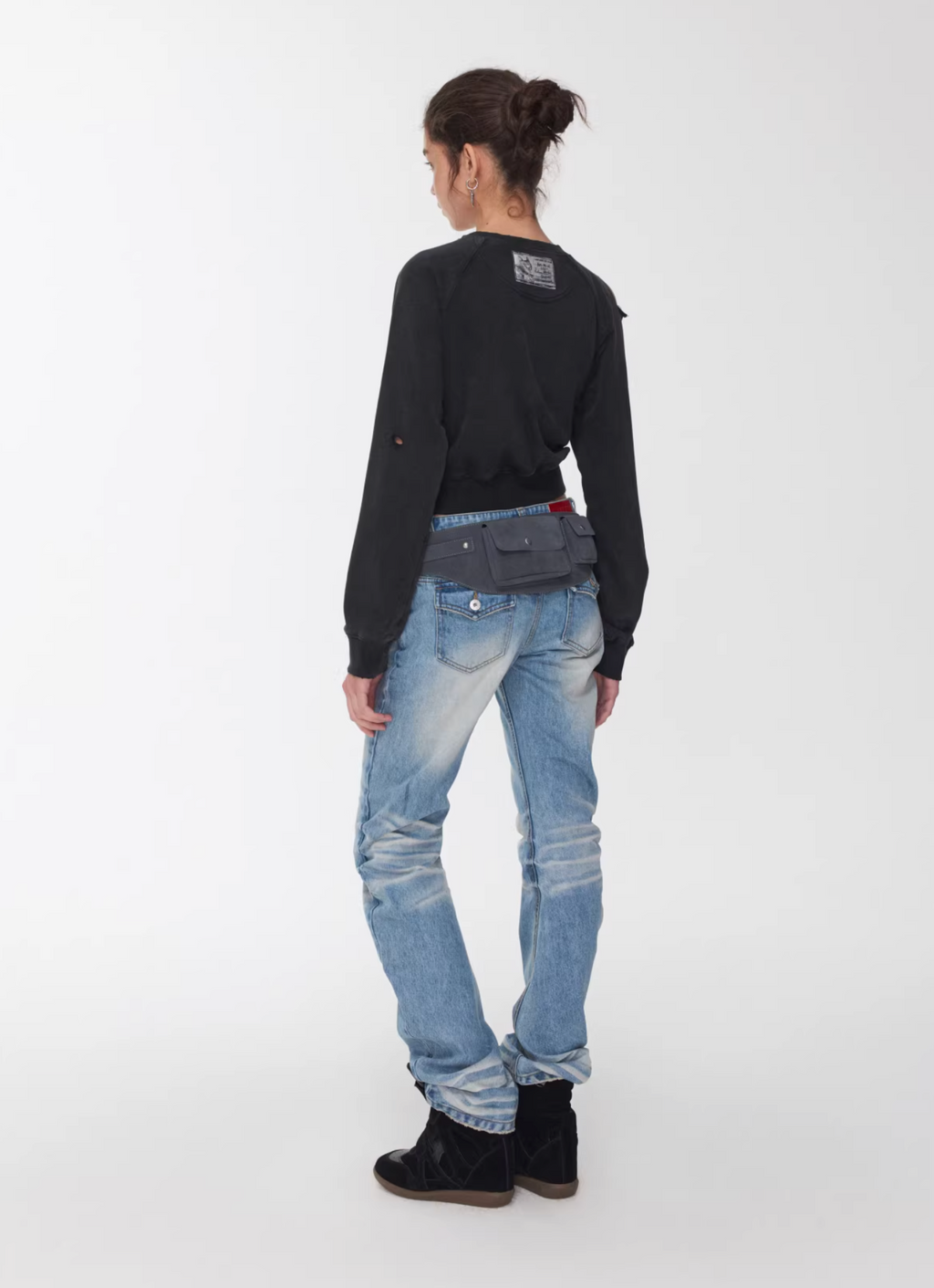 FADED WHISKER DENIM JEANS