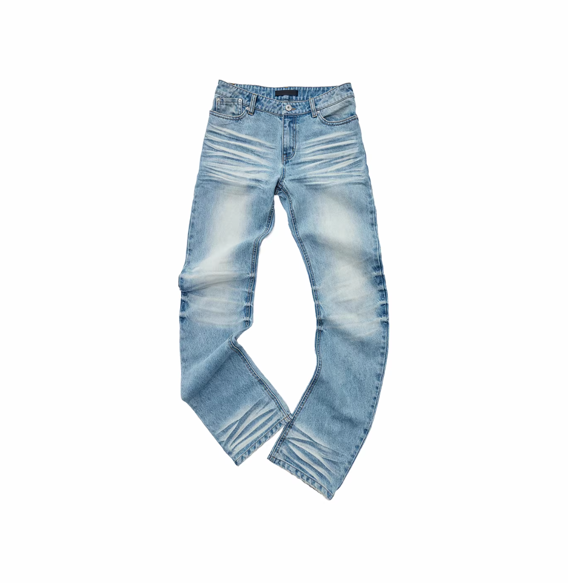 FADED WHISKER DENIM JEANS
