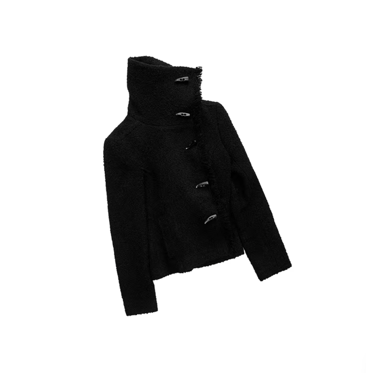 FRAYED COLLAR TOGGLE JACKET