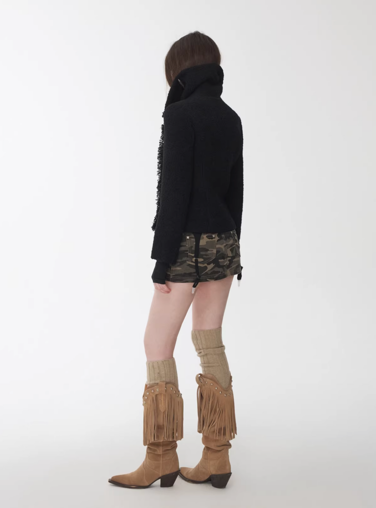 FRAYED COLLAR TOGGLE JACKET