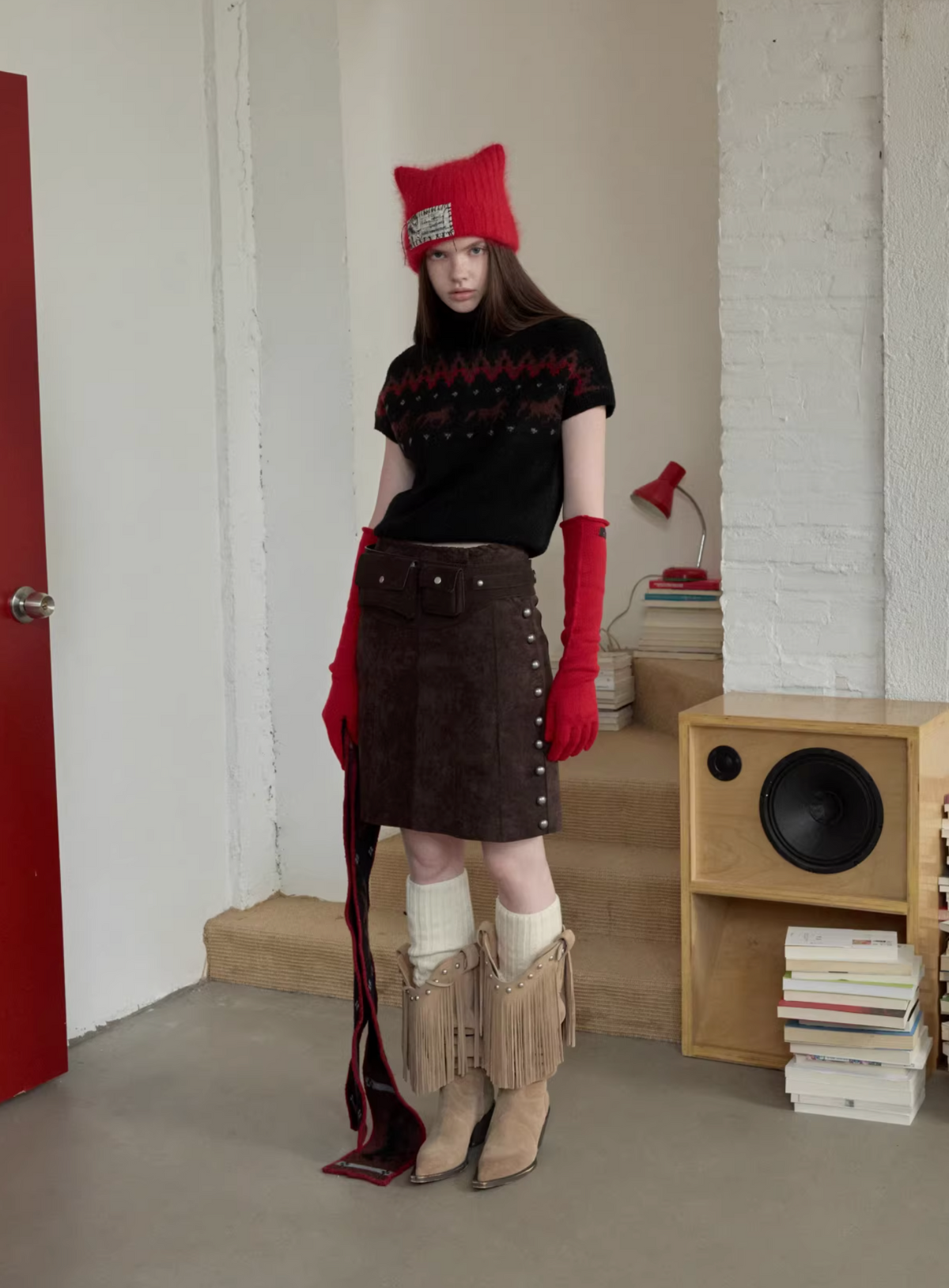 NORDIC HORSE TURTLENECK KNIT TOP ♱ 3colors