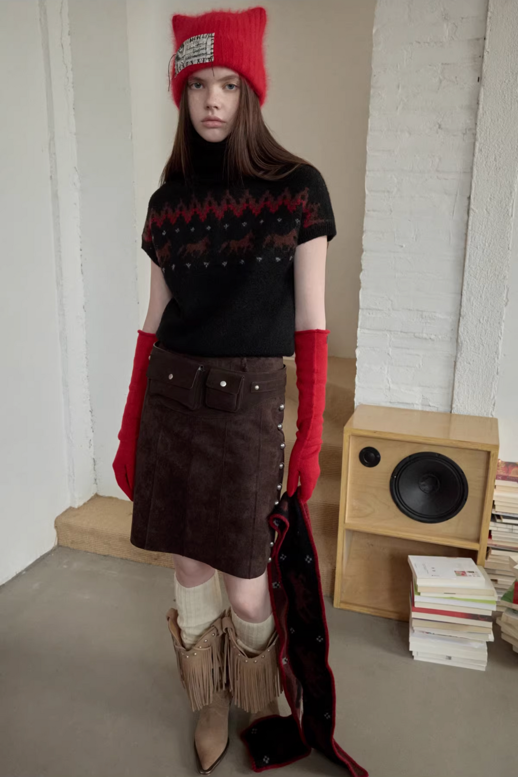 NORDIC HORSE TURTLENECK KNIT TOP ♱ 3colors