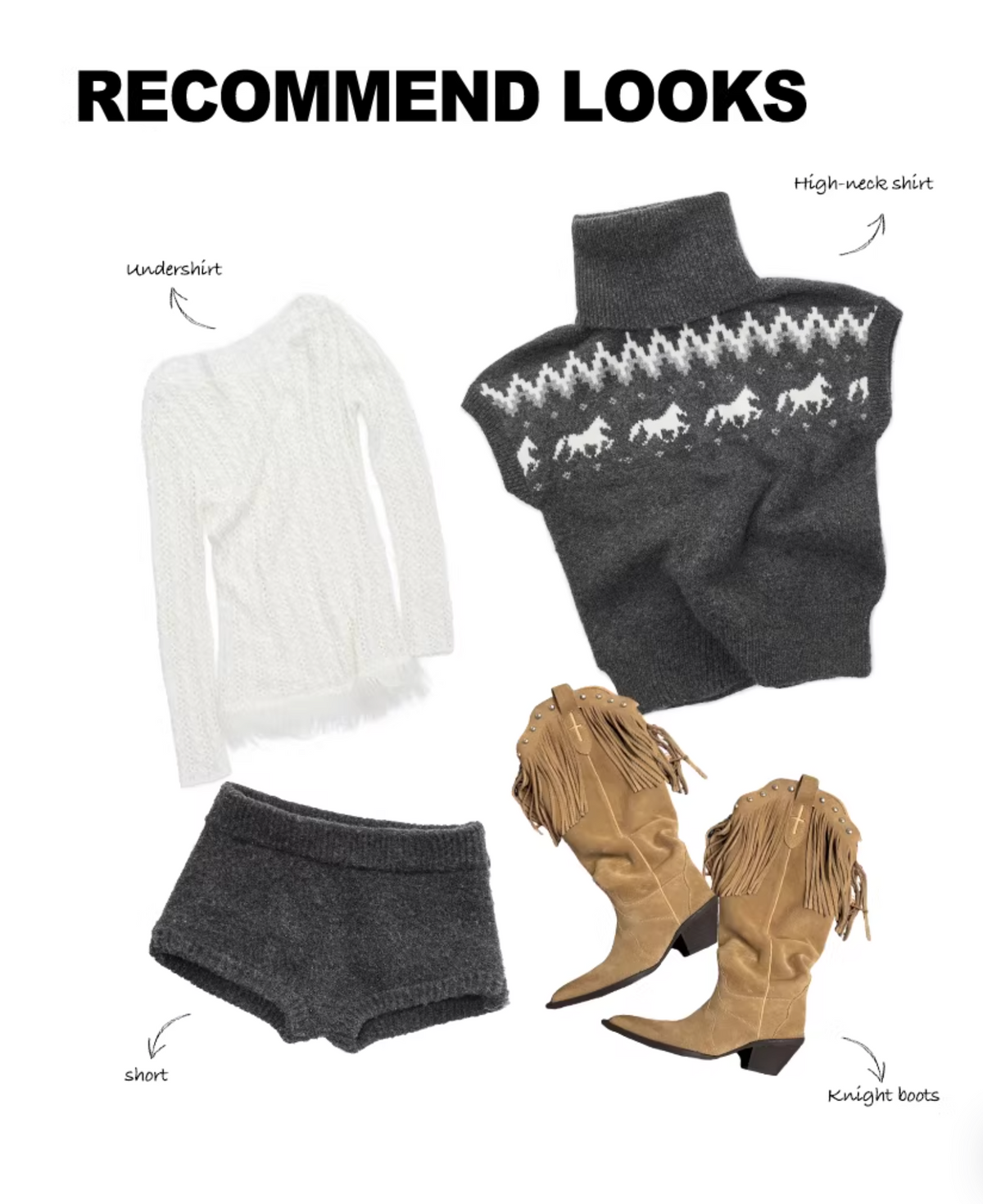 NORDIC HORSE TURTLENECK KNIT TOP ♱ 3colors