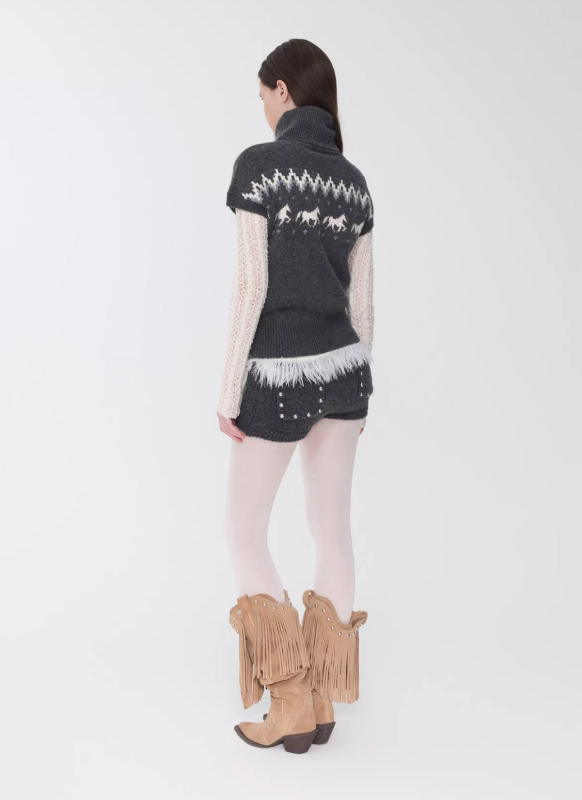 NORDIC HORSE TURTLENECK KNIT TOP ♱ 3colors