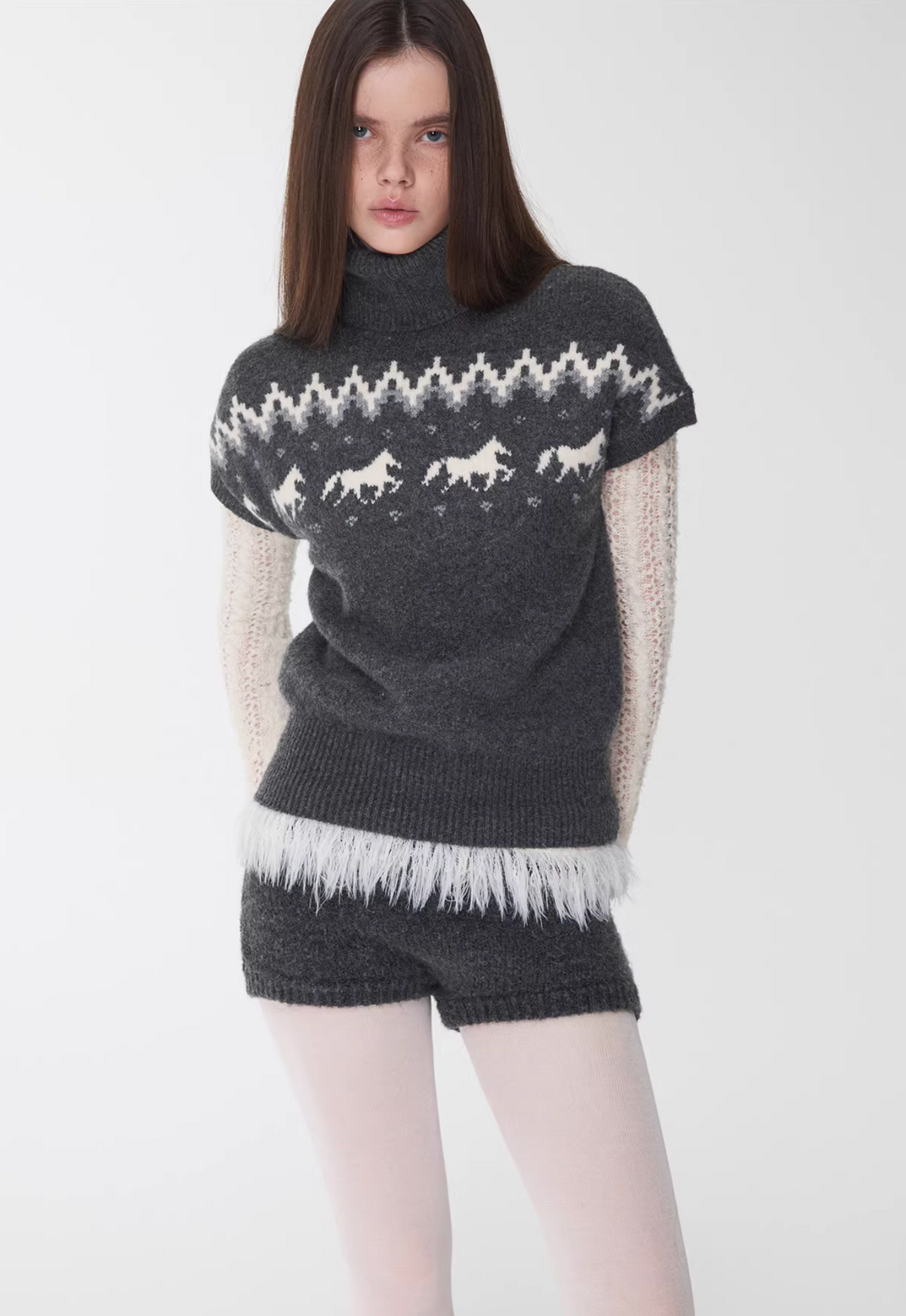 NORDIC HORSE TURTLENECK KNIT TOP ♱ 3colors