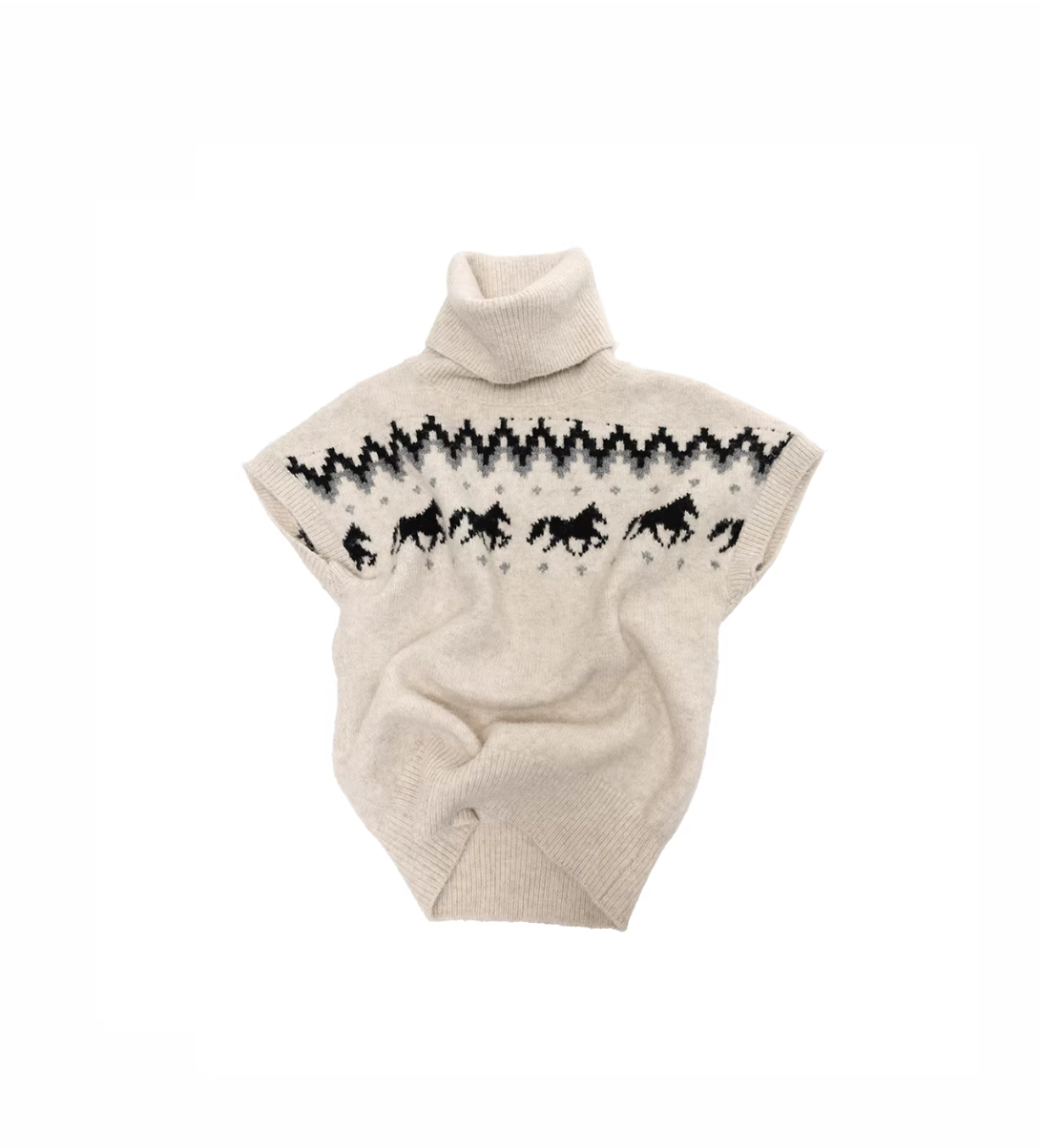 NORDIC HORSE TURTLENECK KNIT TOP ♱ 3colors