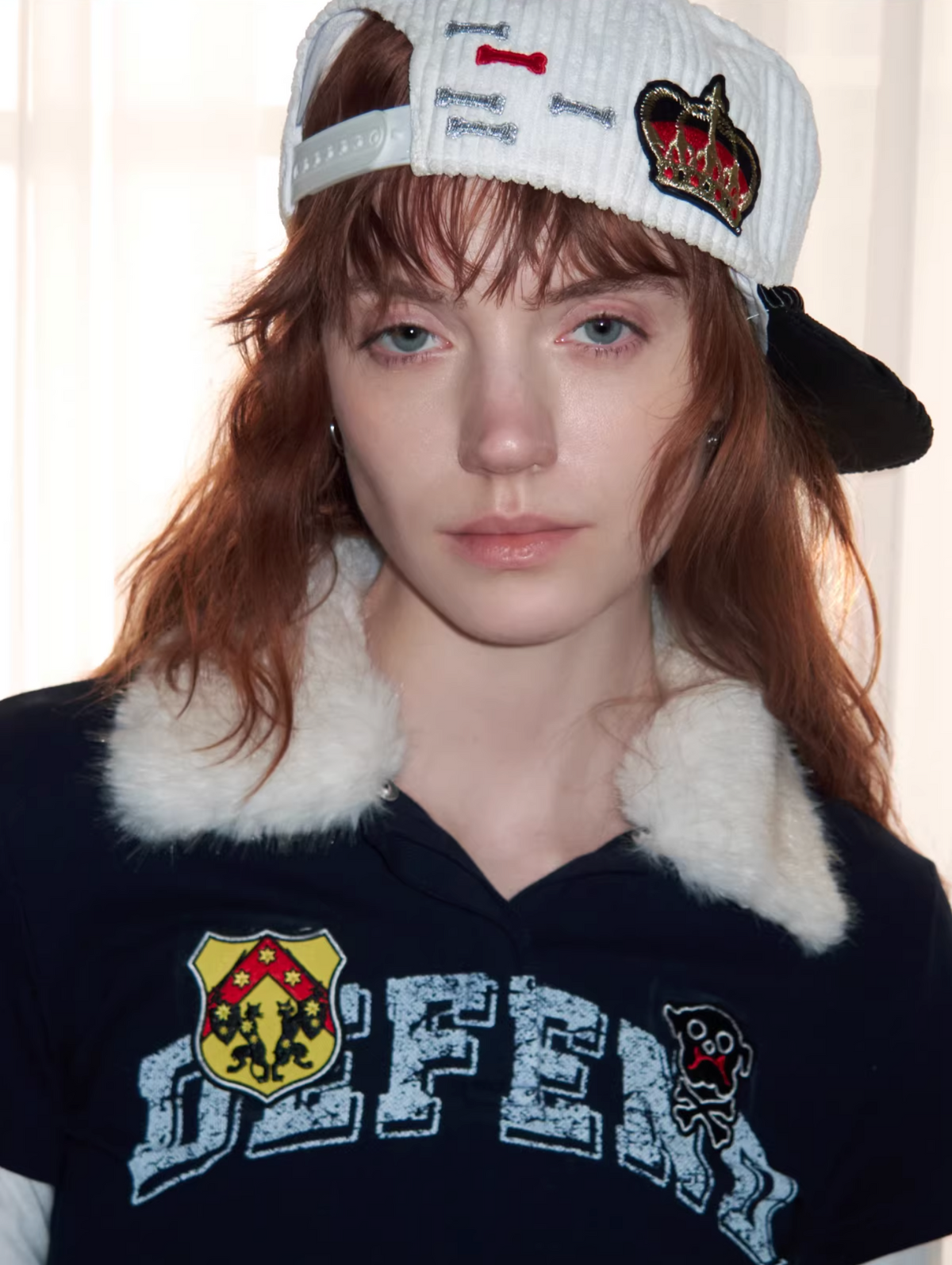 Y2K LAYERED FUR COLLAR DETACHABLE TEE – 2colors