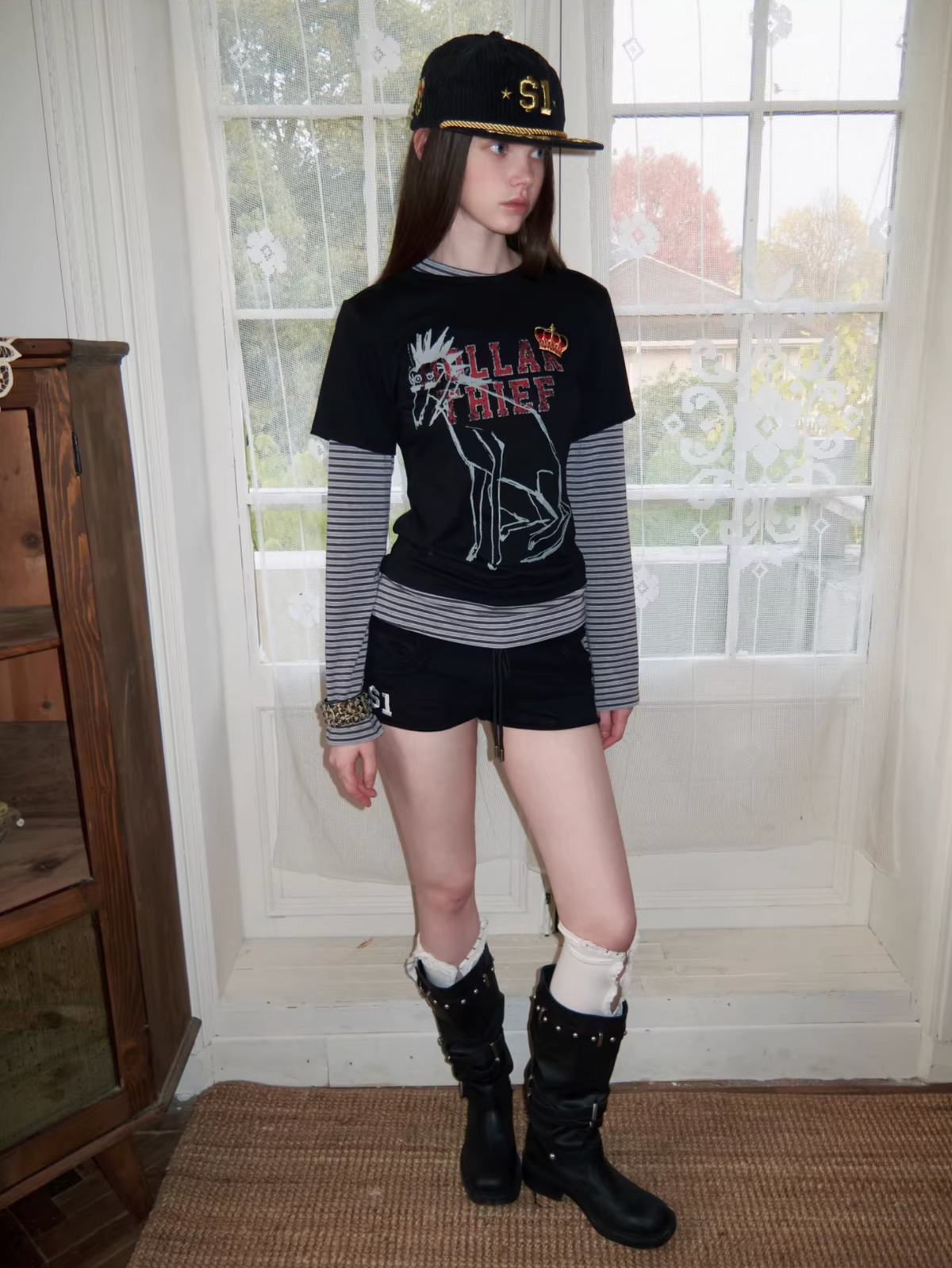 Y2K GRAPHIC LAYERED LONG SLEEVE TEE ♱ 2colors