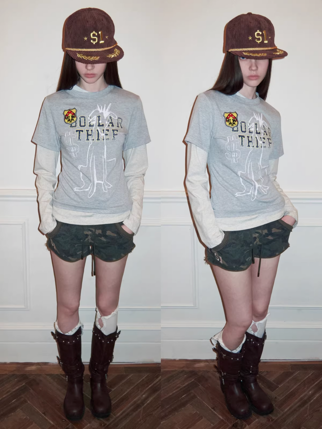 Y2K GRAPHIC LAYERED LONG SLEEVE TEE ♱ 2colors