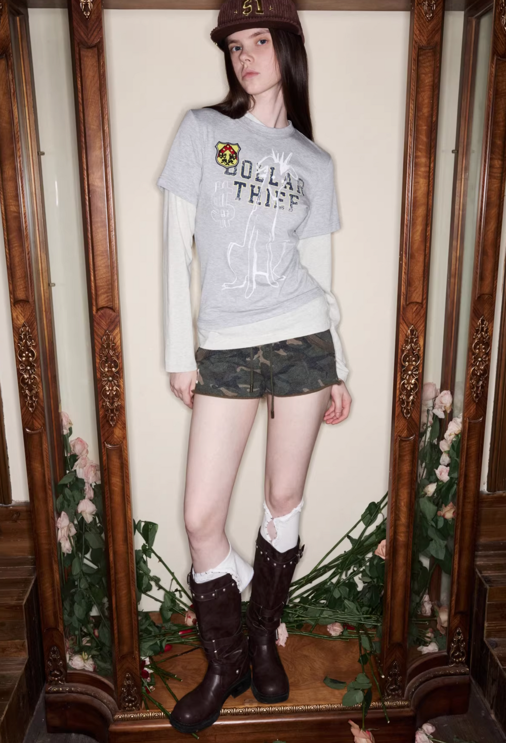 Y2K GRAPHIC LAYERED LONG SLEEVE TEE ♱ 2colors