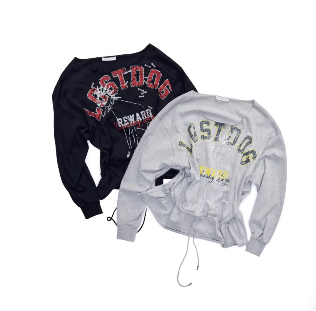 Y2K LOST DOG GRAPHIC CINCH SWEAT - 2colors