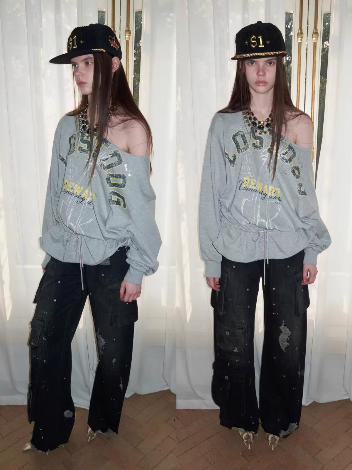 Y2K LOST DOG GRAPHIC CINCH SWEAT - 2colors