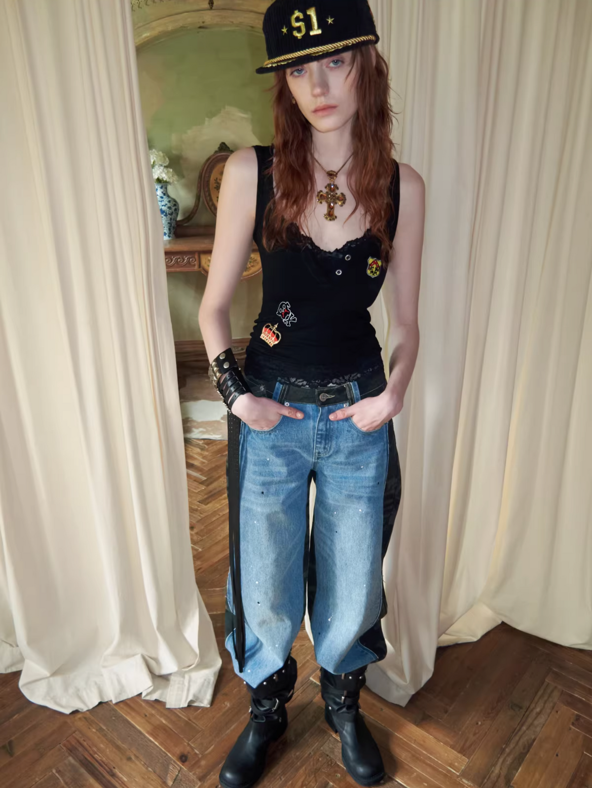 Y2K ROYAL PUNK LACE CAMI - 3colors