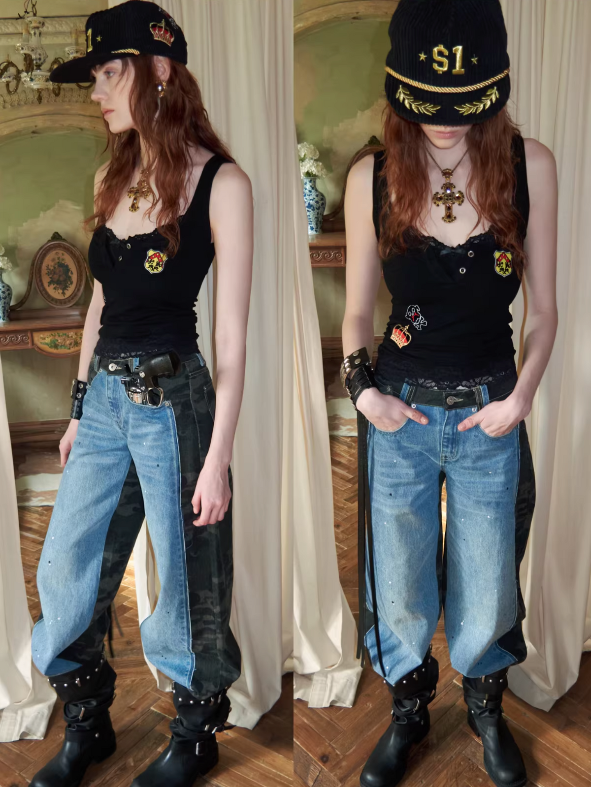Y2K ROYAL PUNK LACE CAMI - 3colors