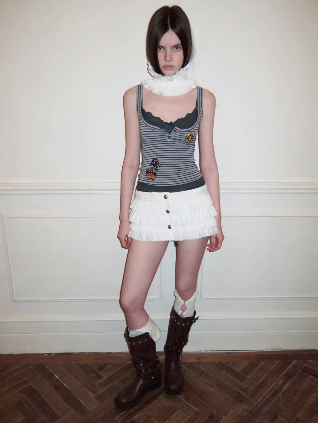 Y2K ROYAL PUNK LACE CAMI - 3colors