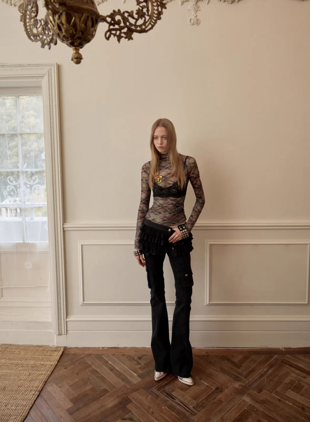 ROMANCE MESH LACE SKIN TOP