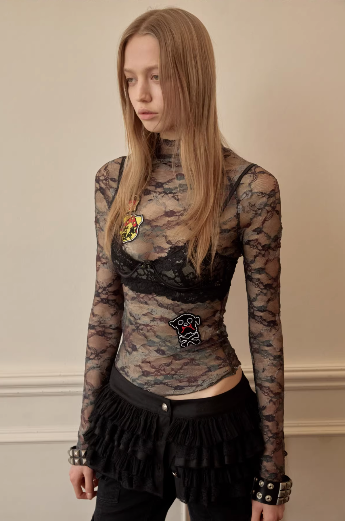 ROMANCE MESH LACE SKIN TOP
