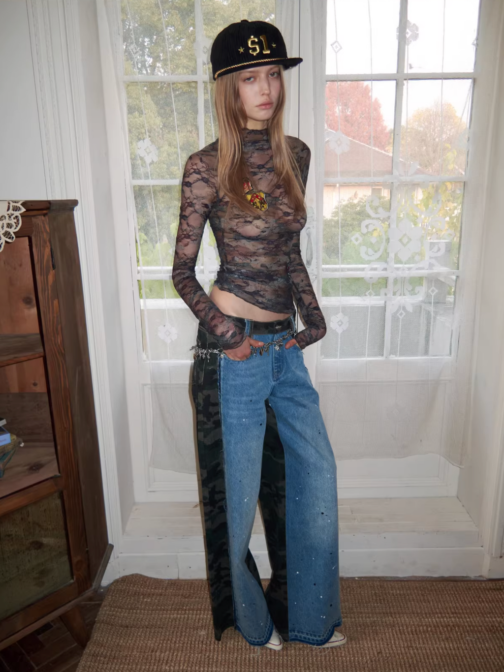 ROMANCE MESH LACE SKIN TOP