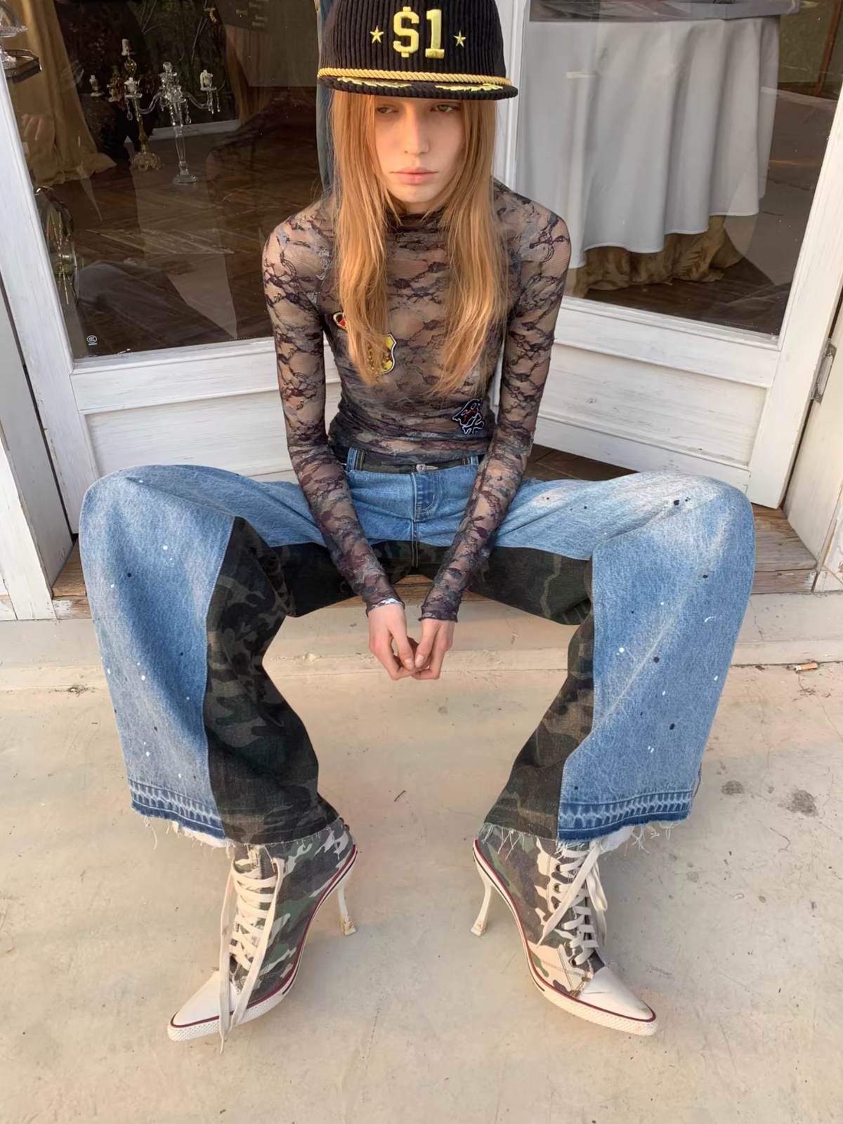 ROMANCE MESH LACE SKIN TOP