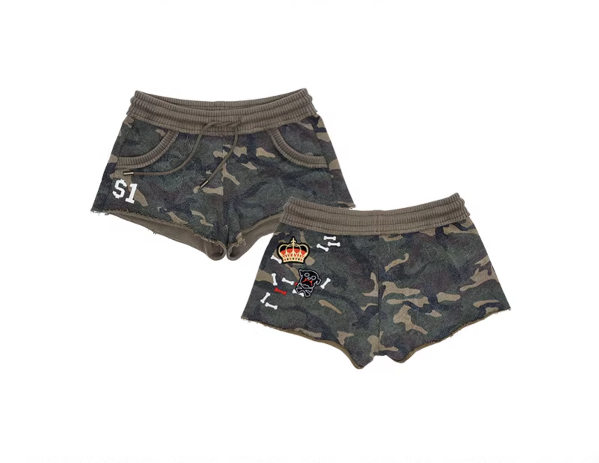 BONE EMBROIDERY SWEAT SHORTS - 4colors
