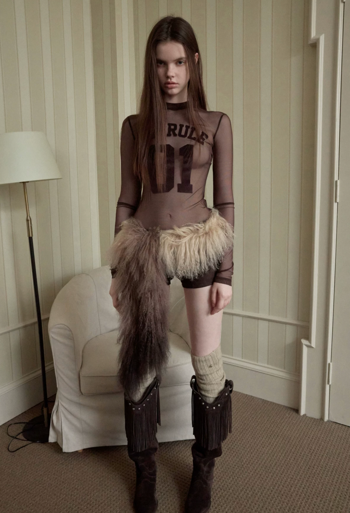 IN STOCK ♱ NO-RULE SHEER JERSEY TOP