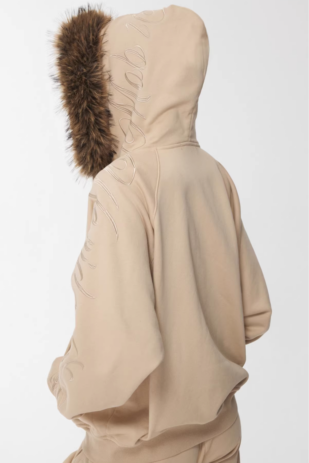 JELENE HOODIE FUR SWEATSHIRT & SWEATPANTS – 2colors (detachable hood)