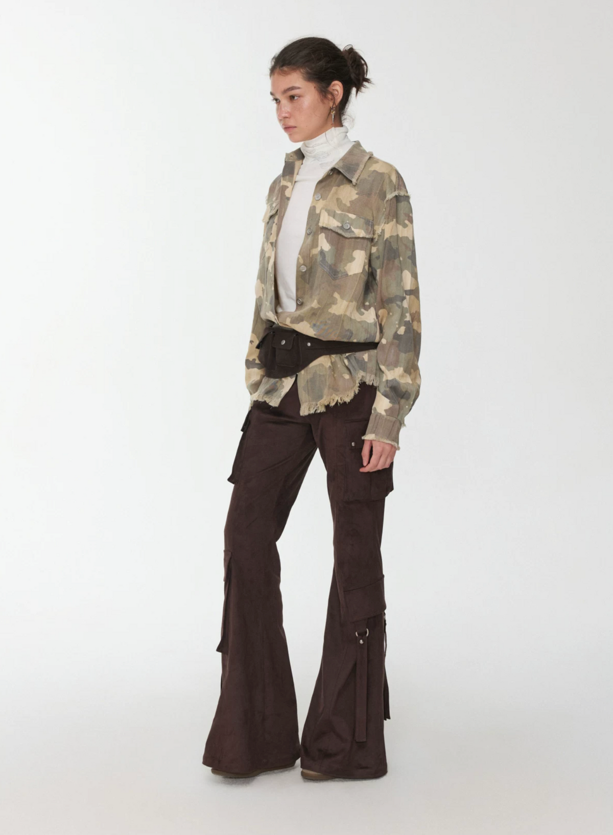 VINTAGE CAMO RAW-EDGE SHIRT