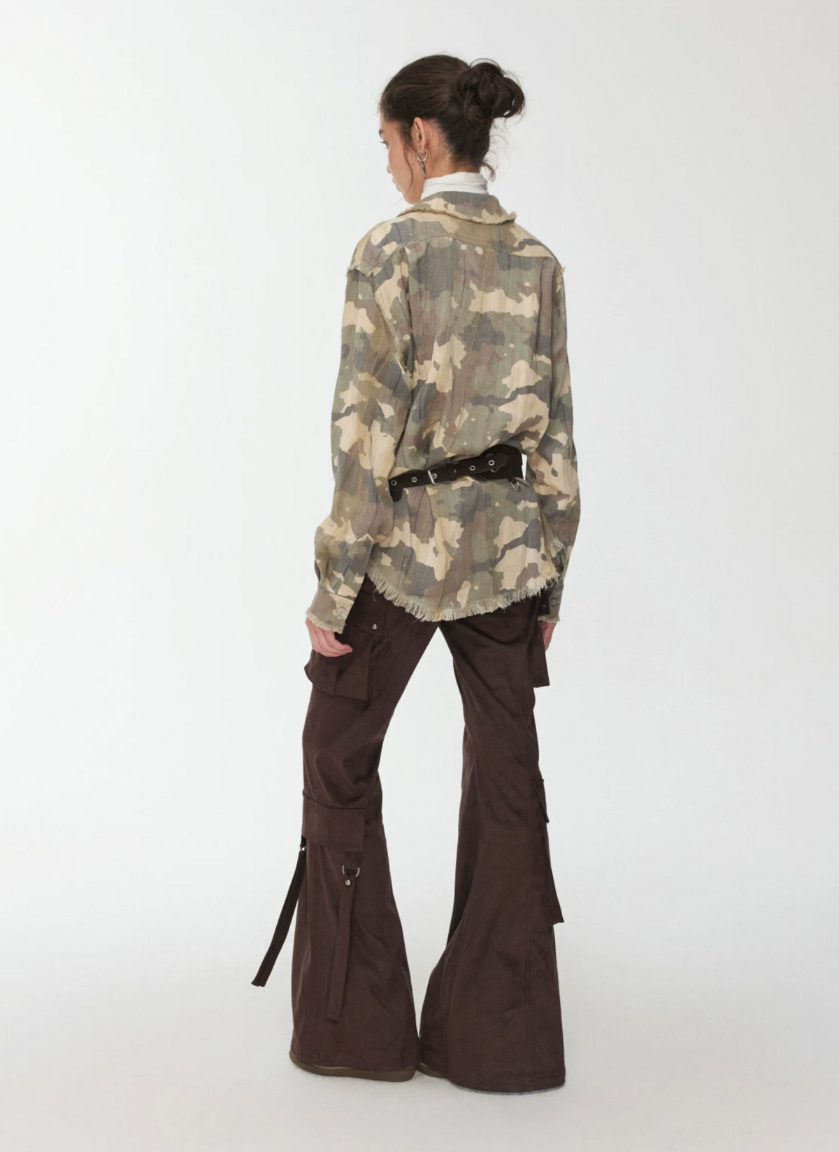VINTAGE CAMO RAW-EDGE SHIRT