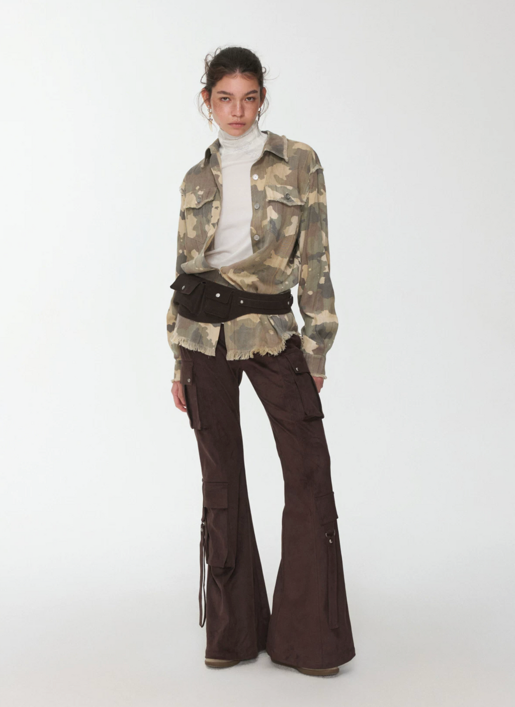 VINTAGE CAMO RAW-EDGE SHIRT