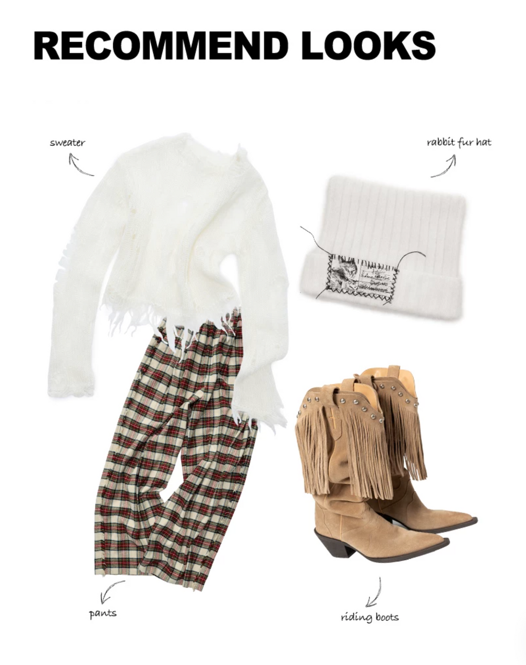 VINTAGE RED PLAID WIDE-LEG PANTS