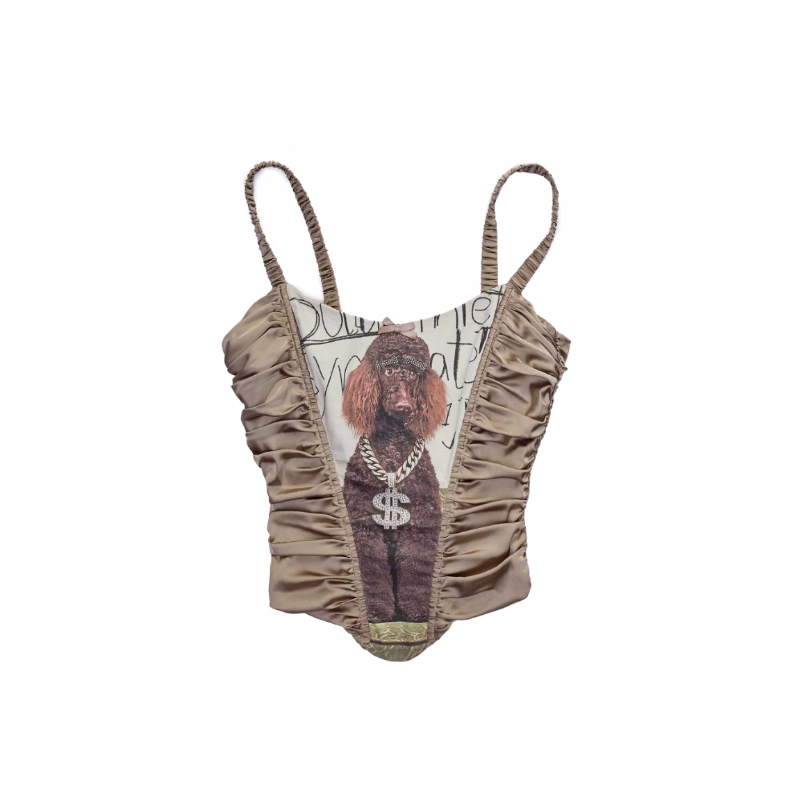 POSH PUP CORSET-STYLE CROPPED CAMISOLE - 2colors