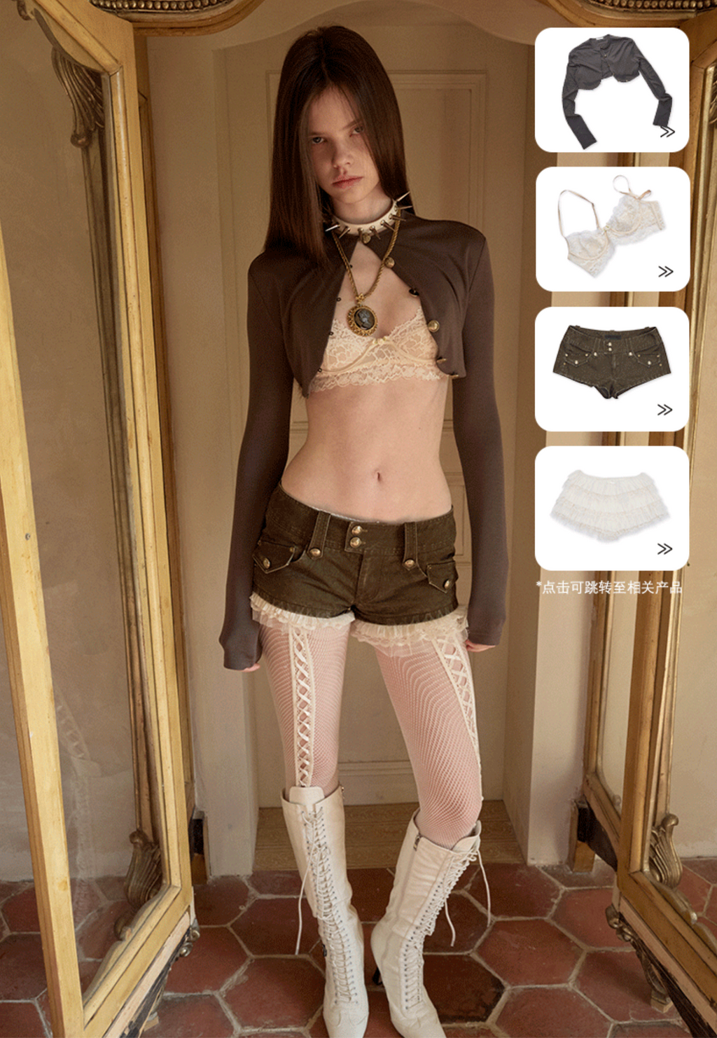 METAL BUTTON CROPPED KNIT BOLERO JACKET - 2colors