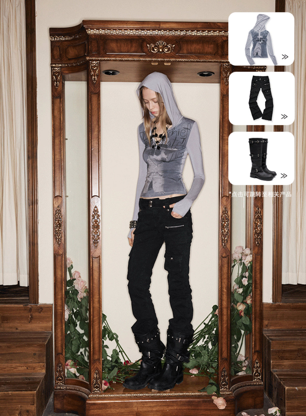 SNAP ZIP-UP HOODED FITTED T-SHIRT - 2colors