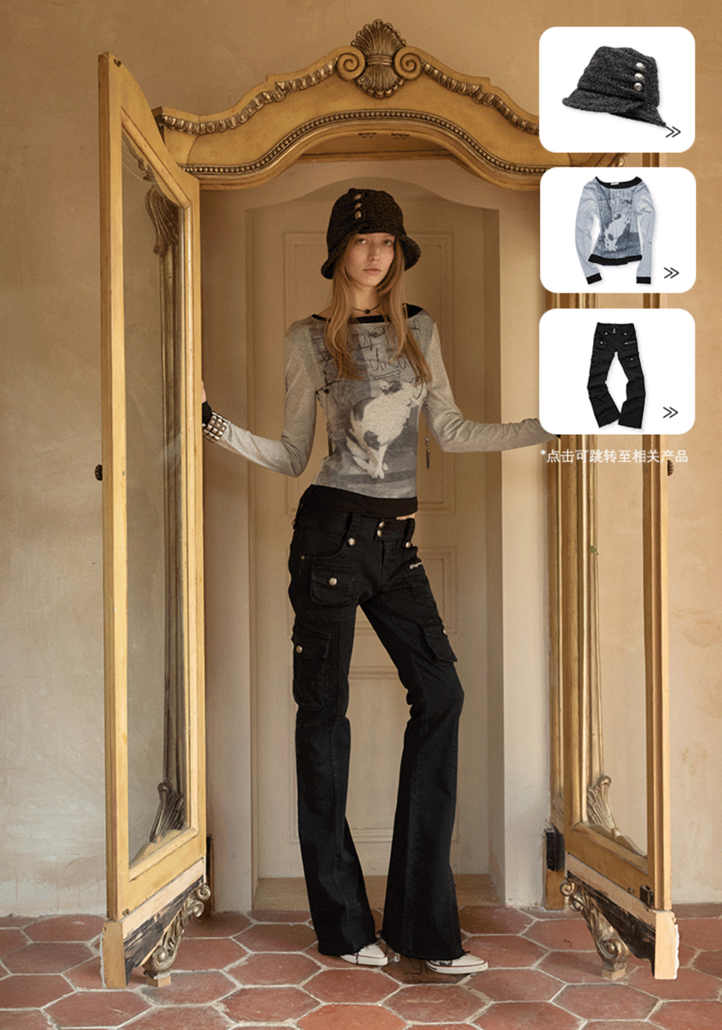 SNAP LAYERED-EFFECT GRAPHIC T-SHIRT - 2colors