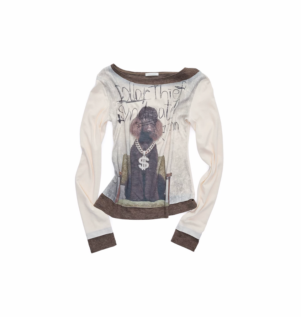 SNAP LAYERED-EFFECT GRAPHIC T-SHIRT - 2colors