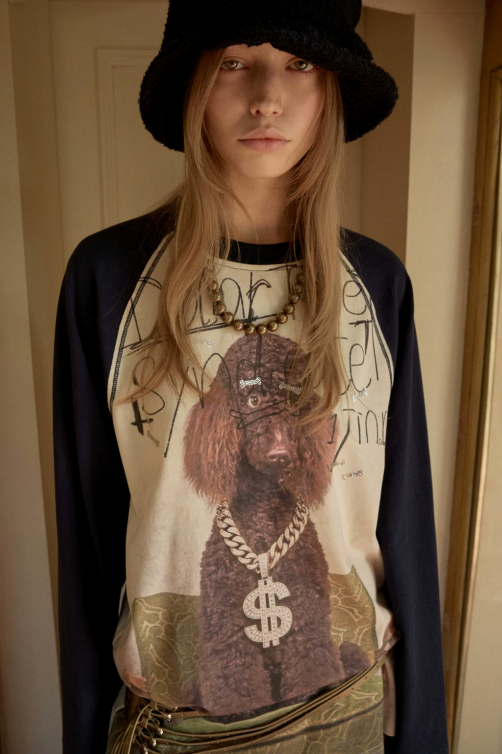 SNOOZE CRYSTAL GRAPHIC LONG-SLEEVE T-SHIRT - 2colors