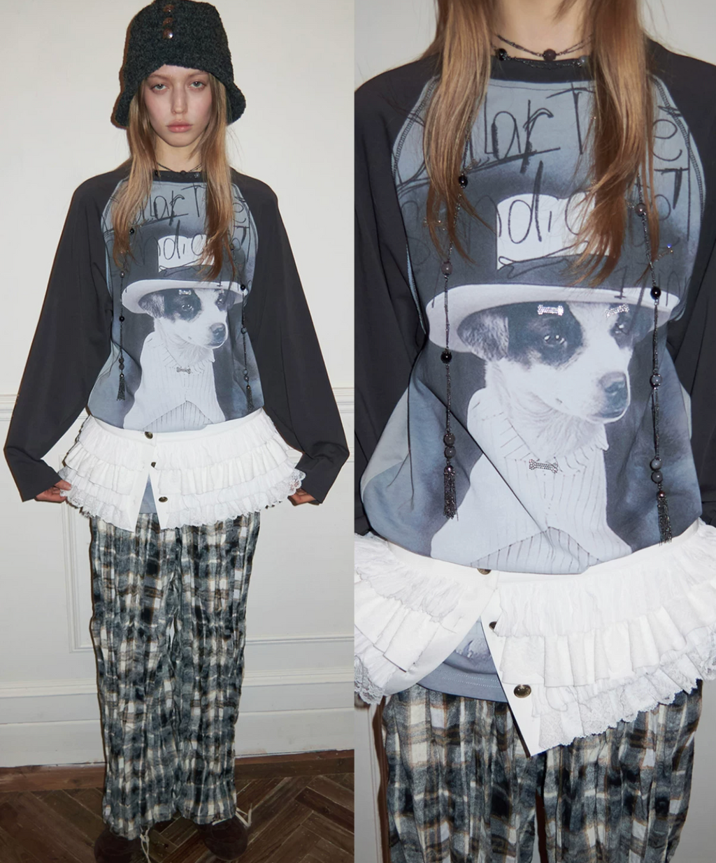 SNOOZE CRYSTAL GRAPHIC LONG-SLEEVE T-SHIRT - 2colors