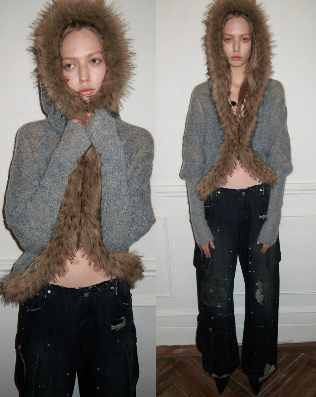 ROXY VINTAGE FUR CARDIGAN – 2colors