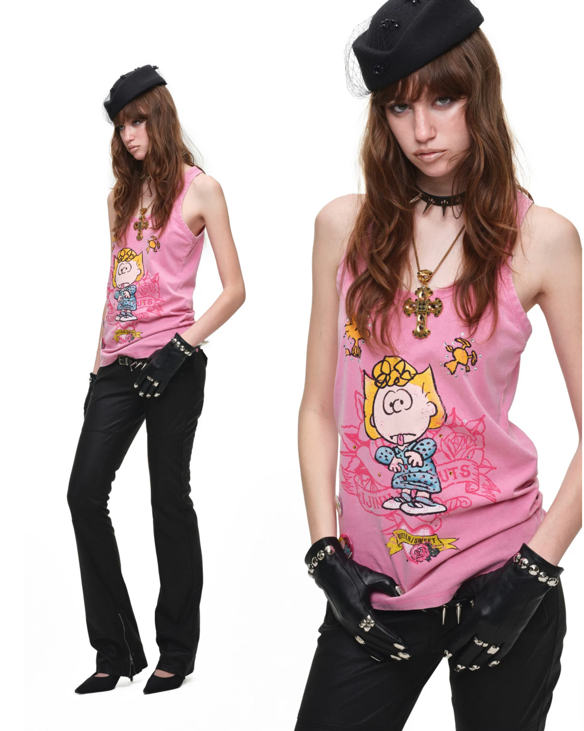 SALLY VINTAGE GRAPHIC TANK TOP – PINK