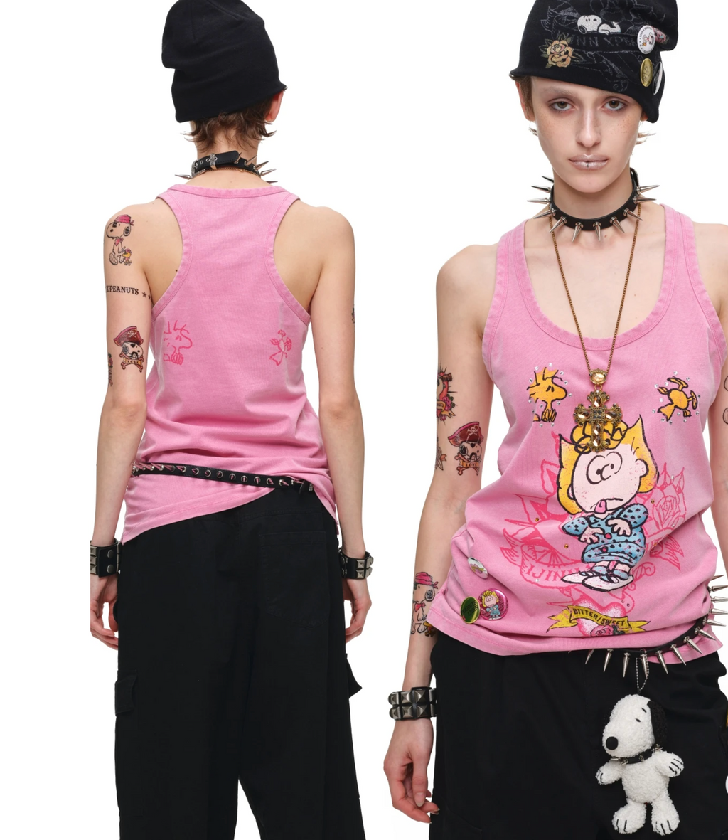 SALLY VINTAGE GRAPHIC TANK TOP – PINK