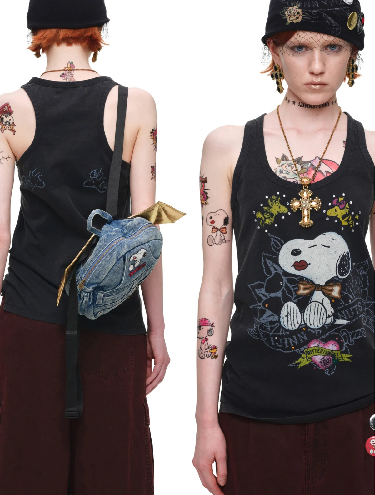 SNOOPY VINTAGE GRAPHIC TANK TOP – BLACK