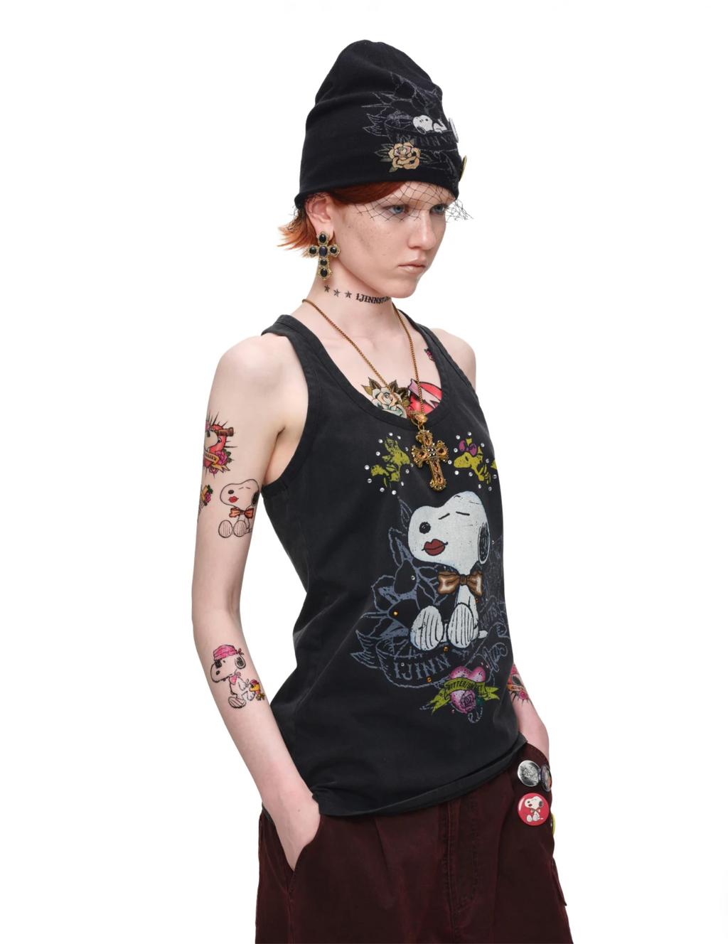SNOOPY VINTAGE GRAPHIC TANK TOP – BLACK