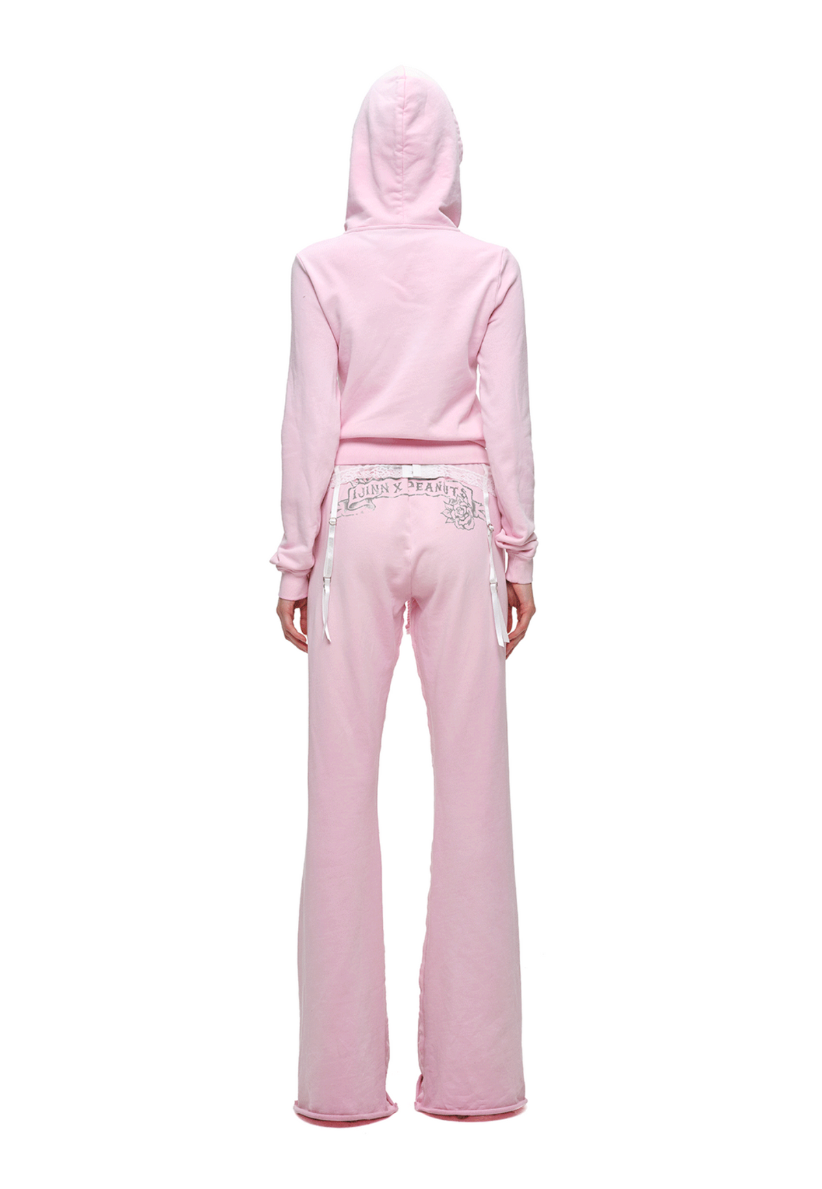 PEANUTS VINTAGE HEART GRAPHIC ZIP HOODIE & LOUNGE PANTS – PINK