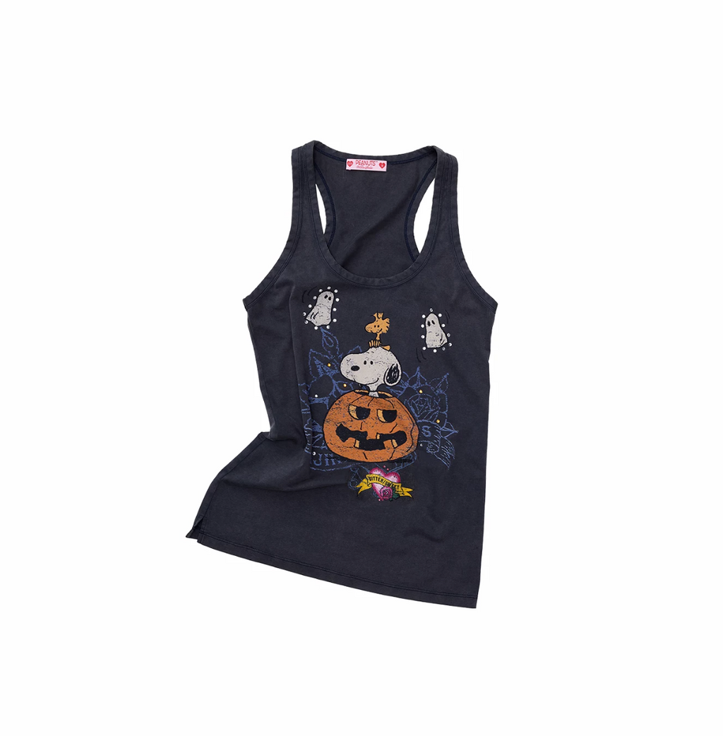 PUMPKIN SNOOPY VINTAGE GRAPHIC TANK TOP – WASHED GRAY